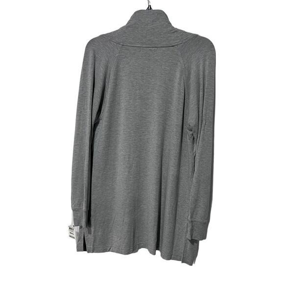 ALFANI WOMENS SMALL CASUAL LOUNGE SHRUG CARDI WRAP POCKETS HEATHER GRAY NEW! - Picture 2 of 11